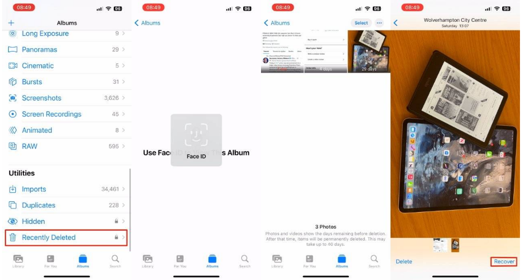 前锋苹果14维修分享 iPhone14 上恢复已删除的照片 